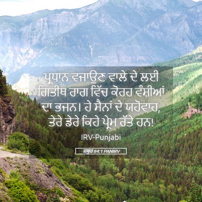 Picture 05 - ਜ਼ਬੂਰ 84:1 PANIRV - ਪ੍ਰਧਾਨ ਵਜਾਉਣ ਵਾਲੇ - Bible Verse Picture