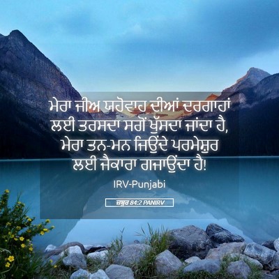 Picture 05 - ਜ਼ਬੂਰ 84:2 PANIRV - ਮੇਰਾ ਜੀਅ ਯਹੋਵਾਹ - Bible Verse Picture