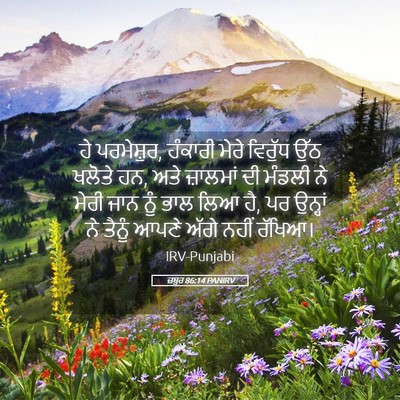 Picture 05 - ਜ਼ਬੂਰ 86:14 PANIRV - ਹੇ ਪਰਮੇਸ਼ੁਰ, - Bible Verse Picture