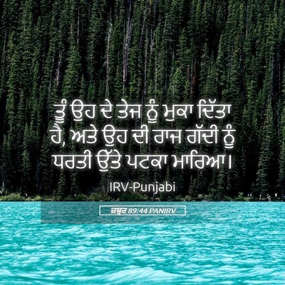 Picture 05 - ਜ਼ਬੂਰ 89:44 PANIRV - ਤੂੰ ਉਹ ਦੇ ਤੇਜ ਨੂੰ - Bible Verse Picture