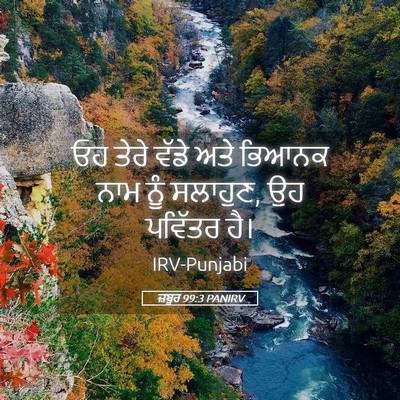 Picture 05 - ਜ਼ਬੂਰ 99:3 PANIRV - ਓਹ ਤੇਰੇ ਵੱਡੇ ਅਤੇ - Bible Verse Picture