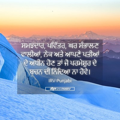 Picture 05 - ਤੀਤੁਸ 2:5 PANIRV - ਸਮਝਦਾਰ, ਪਵਿੱਤਰ, ਘਰ - Bible Verse Picture