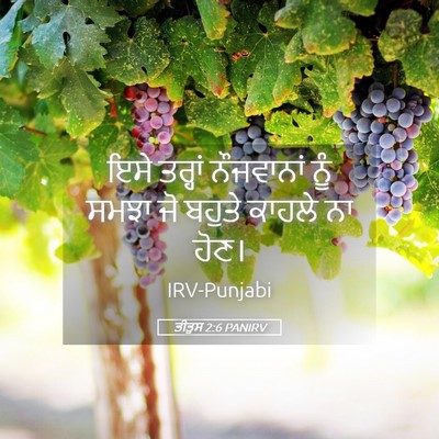 Picture 05 - ਤੀਤੁਸ 2:6 PANIRV - ਇਸੇ ਤਰ੍ਹਾਂ - Bible Verse Picture