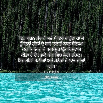 Picture 05 - ਤੀਤੁਸ 3:8 PANIRV - ਇਹ ਬਚਨ ਸੱਚ ਹੈ ਅਤੇ - Bible Verse Picture