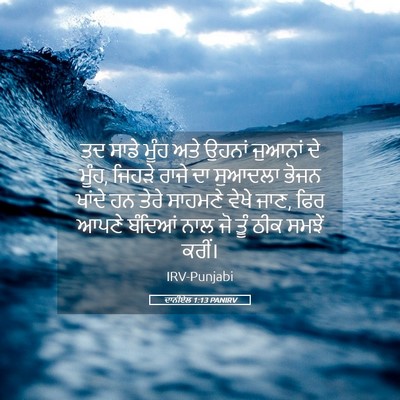 Picture 05 - ਦਾਨੀਏਲ 1:13 PANIRV - ਤਦ ਸਾਡੇ ਮੂੰਹ ਅਤੇ - Bible Verse Picture