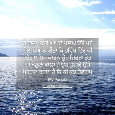 Picture 05 - ਦਾਨੀਏਲ 2:29 PANIRV - ਹੇ ਰਾਜਾ, ਤੁਸੀਂ ਆਪਣੇ - Bible Verse Picture