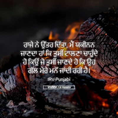 Picture 05 - ਦਾਨੀਏਲ 2:8 PANIRV - ਰਾਜੇ ਨੇ ਉੱਤਰ ਦਿੱਤਾ, - Bible Verse Picture