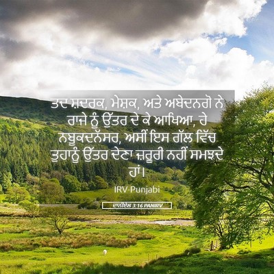 Picture 05 - ਦਾਨੀਏਲ 3:16 PANIRV - ਤਦ ਸ਼ਦਰਕ, ਮੇਸ਼ਕ, - Bible Verse Picture