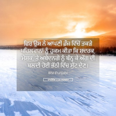 Picture 05 - ਦਾਨੀਏਲ 3:20 PANIRV - ਫਿਰ ਉਸ ਨੇ ਆਪਣੀ ਫ਼ੌਜ - Bible Verse Picture