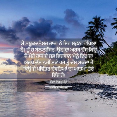 Picture 05 - ਦਾਨੀਏਲ 4:18 PANIRV - ਮੈਂ ਨਬੂਕਦਨੱਸਰ - Bible Verse Picture
