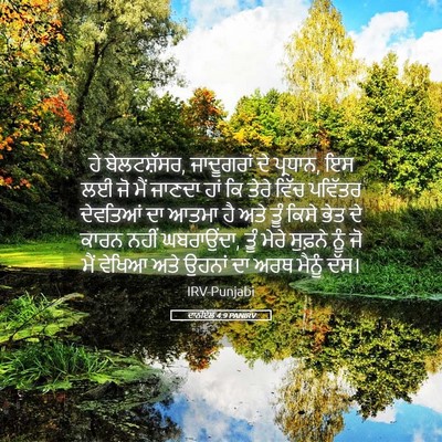 Picture 05 - ਦਾਨੀਏਲ 4:9 PANIRV - ਹੇ ਬੇਲਟਸ਼ੱਸਰ, - Bible Verse Picture