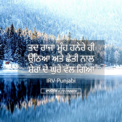 Picture 05 - ਦਾਨੀਏਲ 6:19 PANIRV - ਤਦ ਰਾਜਾ ਮੂੰਹ ਹਨੇਰੇ - Bible Verse Picture