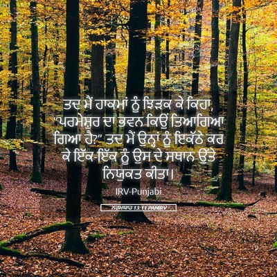 Picture 05 - ਨਹਮਯਾਹ 13:11 PANIRV - ਤਦ ਮੈਂ ਹਾਕਮਾਂ ਨੂੰ - Bible Verse Picture