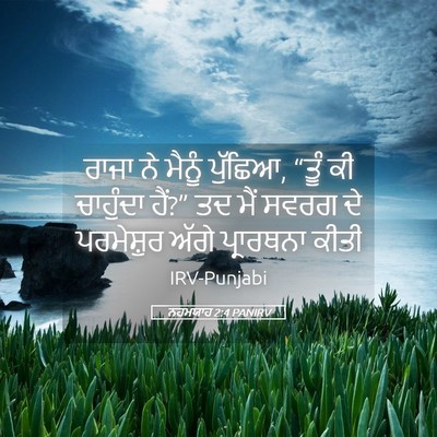 Picture 05 - ਨਹਮਯਾਹ 2:4 PANIRV - ਰਾਜਾ ਨੇ ਮੈਨੂੰ - Bible Verse Picture
