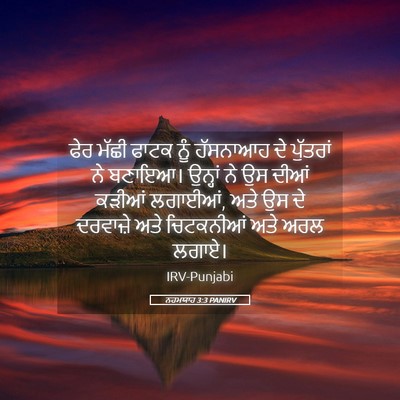 Picture 05 - ਨਹਮਯਾਹ 3:3 PANIRV - ਫੇਰ ਮੱਛੀ ਫਾਟਕ ਨੂੰ - Bible Verse Picture