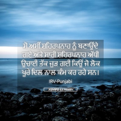 Picture 05 - ਨਹਮਯਾਹ 4:6 PANIRV - ਸੋ ਅਸੀਂ ਸ਼ਹਿਰਪਨਾਹ - Bible Verse Picture