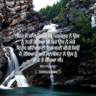 Picture 05 - ਨਹਮਯਾਹ 6:12 PANIRV - ਫਿਰ ਮੈਂ ਜਾਣ ਲਿਆ ਕਿ - Bible Verse Picture