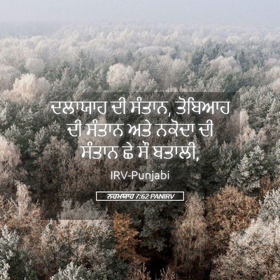 Picture 05 - ਨਹਮਯਾਹ 7:62 PANIRV - ਦਲਾਯਾਹ ਦੀ ਸੰਤਾਨ, - Bible Verse Picture
