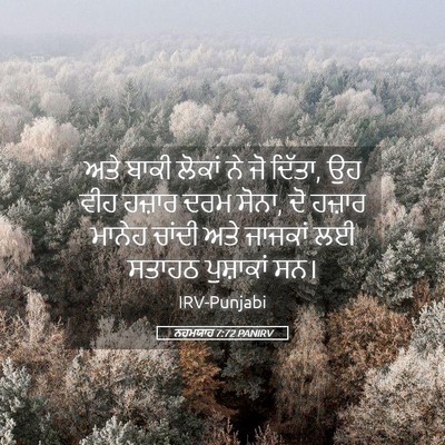 Picture 05 - ਨਹਮਯਾਹ 7:72 PANIRV - ਅਤੇ ਬਾਕੀ ਲੋਕਾਂ ਨੇ - Bible Verse Picture