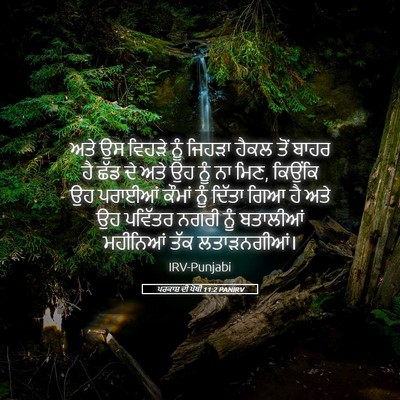 Picture 05 - ਪਰਕਾਸ਼ ਦੀ ਪੋਥੀ 11:2 PANIRV - ਅਤੇ ਉਸ ਵਿਹੜੇ ਨੂੰ - Bible Verse Picture
