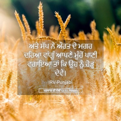 Picture 05 - ਪਰਕਾਸ਼ ਦੀ ਪੋਥੀ 12:15 PANIRV - ਅਤੇ ਸੱਪ ਨੇ ਔਰਤ ਦੇ - Bible Verse Picture