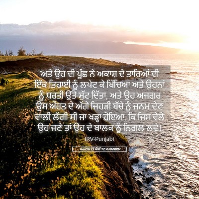 Picture 05 - ਪਰਕਾਸ਼ ਦੀ ਪੋਥੀ 12:4 PANIRV - ਅਤੇ ਉਹ ਦੀ ਪੂੰਛ ਨੇ - Bible Verse Picture