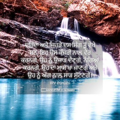 Picture 05 - ਪਰਕਾਸ਼ ਦੀ ਪੋਥੀ 17:16 PANIRV - ਦਰਿੰਦਾ ਅਤੇ ਜਿਹੜੇ - Bible Verse Picture