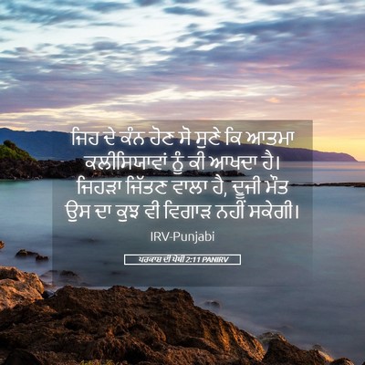 Picture 05 - ਪਰਕਾਸ਼ ਦੀ ਪੋਥੀ 2:11 PANIRV - ਜਿਹ ਦੇ ਕੰਨ ਹੋਣ ਸੋ - Bible Verse Picture