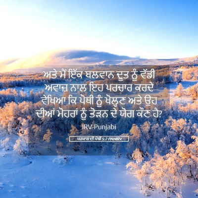 Picture 05 - ਪਰਕਾਸ਼ ਦੀ ਪੋਥੀ 5:2 PANIRV - ਅਤੇ ਮੈਂ ਇੱਕ ਬਲਵਾਨ - Bible Verse Picture
