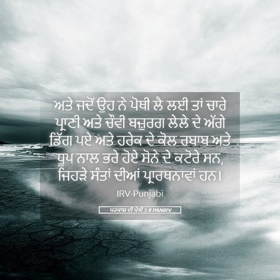 Picture 05 - ਪਰਕਾਸ਼ ਦੀ ਪੋਥੀ 5:8 PANIRV - ਅਤੇ ਜਦੋਂ ਉਹ ਨੇ ਪੋਥੀ - Bible Verse Picture