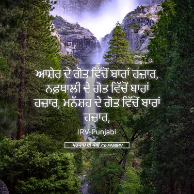 Picture 05 - ਪਰਕਾਸ਼ ਦੀ ਪੋਥੀ 7:6 PANIRV - ਆਸ਼ੇਰ ਦੇ ਗੋਤ - Bible Verse Picture