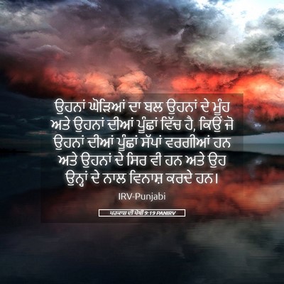 Picture 05 - ਪਰਕਾਸ਼ ਦੀ ਪੋਥੀ 9:19 PANIRV - ਉਹਨਾਂ ਘੋੜਿਆਂ ਦਾ ਬਲ - Bible Verse Picture