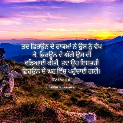 Picture 05 - ਪੈਦਾਇਸ਼ 12:15 PANIRV - ਤਦ ਫ਼ਿਰਊਨ ਦੇ - Bible Verse Picture