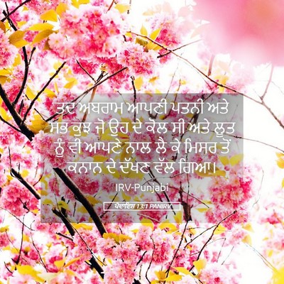 Picture 05 - ਪੈਦਾਇਸ਼ 13:1 PANIRV - ਤਦ ਅਬਰਾਮ ਆਪਣੀ ਪਤਨੀ - Bible Verse Picture