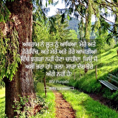 Picture 05 - ਪੈਦਾਇਸ਼ 13:8 PANIRV - ਅਬਰਾਮ ਨੇ ਲੂਤ ਨੂੰ - Bible Verse Picture