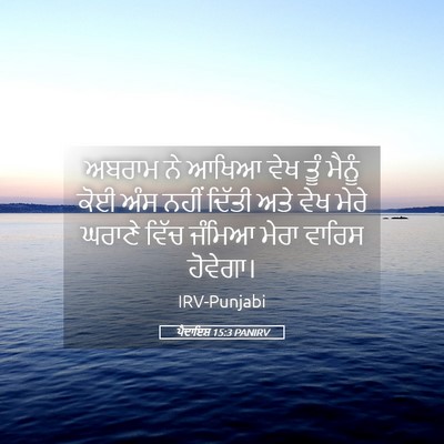 Picture 05 - ਪੈਦਾਇਸ਼ 15:3 PANIRV - ਅਬਰਾਮ ਨੇ ਆਖਿਆ ਵੇਖ - Bible Verse Picture