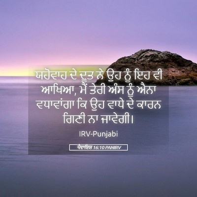 Picture 05 - ਪੈਦਾਇਸ਼ 16:10 PANIRV - ਯਹੋਵਾਹ ਦੇ ਦੂਤ ਨੇ ਉਹ - Bible Verse Picture