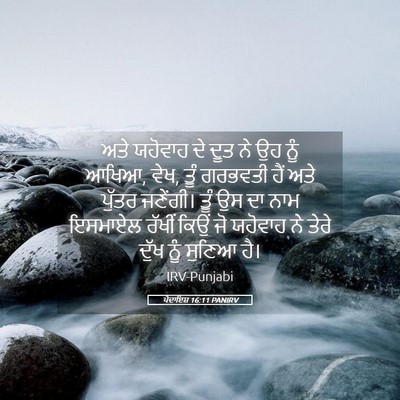 Picture 05 - ਪੈਦਾਇਸ਼ 16:11 PANIRV - ਅਤੇ ਯਹੋਵਾਹ ਦੇ ਦੂਤ - Bible Verse Picture
