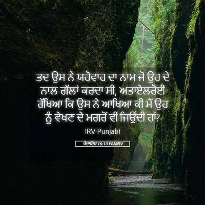 Picture 05 - ਪੈਦਾਇਸ਼ 16:13 PANIRV - ਤਦ ਉਸ ਨੇ ਯਹੋਵਾਹ ਦਾ - Bible Verse Picture