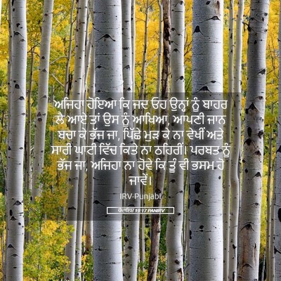 Picture 05 - ਪੈਦਾਇਸ਼ 19:17 PANIRV - ਅਜਿਹਾ ਹੋਇਆ ਕਿ ਜਦ ਓਹ - Bible Verse Picture
