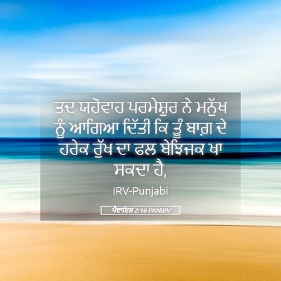Picture 05 - ਪੈਦਾਇਸ਼ 2:16 PANIRV - ਤਦ ਯਹੋਵਾਹ - Bible Verse Picture