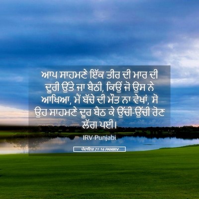 Picture 05 - ਪੈਦਾਇਸ਼ 21:16 PANIRV - ਆਪ ਸਾਹਮਣੇ ਇੱਕ ਤੀਰ - Bible Verse Picture