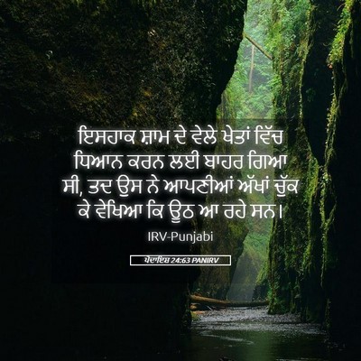 Picture 05 - ਪੈਦਾਇਸ਼ 24:63 PANIRV - ਇਸਹਾਕ ਸ਼ਾਮ ਦੇ ਵੇਲੇ - Bible Verse Picture