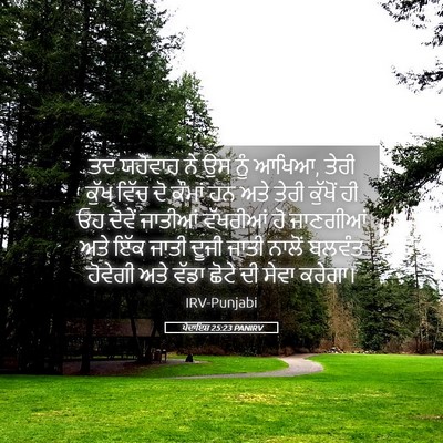 Picture 05 - ਪੈਦਾਇਸ਼ 25:23 PANIRV - ਤਦ ਯਹੋਵਾਹ ਨੇ ਉਸ ਨੂੰ - Bible Verse Picture