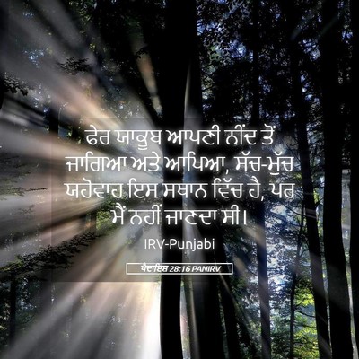 Picture 05 - ਪੈਦਾਇਸ਼ 28:16 PANIRV - ਫੇਰ ਯਾਕੂਬ ਆਪਣੀ - Bible Verse Picture