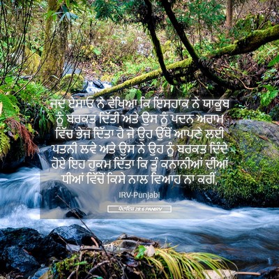 Picture 05 - ਪੈਦਾਇਸ਼ 28:6 PANIRV - ਜਦ ਏਸਾਓ ਨੇ ਵੇਖਿਆ ਕਿ - Bible Verse Picture