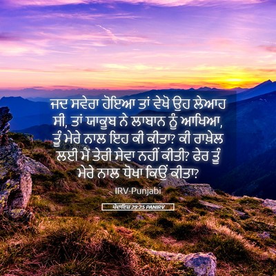 Picture 05 - ਪੈਦਾਇਸ਼ 29:25 PANIRV - ਜਦ ਸਵੇਰਾ ਹੋਇਆ ਤਾਂ - Bible Verse Picture