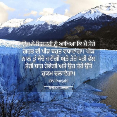Picture 05 - ਪੈਦਾਇਸ਼ 3:16 PANIRV - ਉਸ ਨੇ ਇਸਤਰੀ ਨੂੰ - Bible Verse Picture