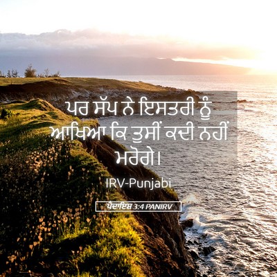Picture 05 - ਪੈਦਾਇਸ਼ 3:4 PANIRV - ਪਰ ਸੱਪ ਨੇ ਇਸਤਰੀ ਨੂੰ - Bible Verse Picture