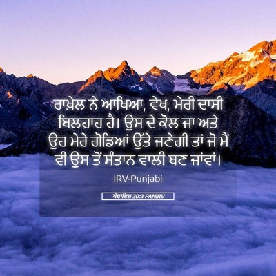 Picture 05 - ਪੈਦਾਇਸ਼ 30:3 PANIRV - ਰਾਖ਼ੇਲ ਨੇ ਆਖਿਆ, - Bible Verse Picture